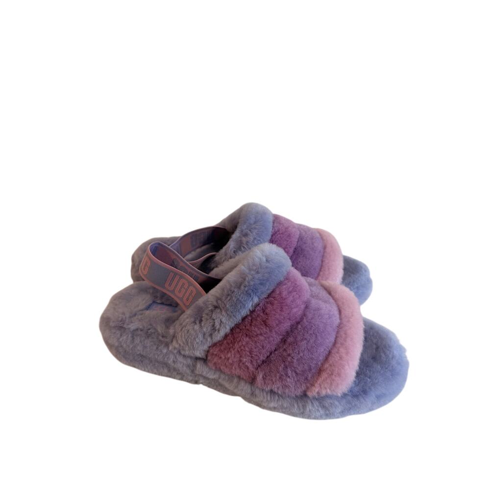 Ugg NEW Fluff Yeah Slide Slingback Cornflower Slippers Purple Sz 11 Comfy Cozy